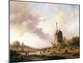 Harvesters in an Extensive Landscape, 1850-Frederik Marianus Kruseman-Mounted Giclee Print