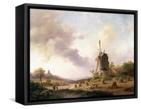 Harvesters in an Extensive Landscape, 1850-Frederik Marianus Kruseman-Framed Stretched Canvas