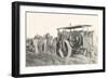 Harvesters with Reaper-null-Framed Art Print