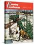 "Harvesting Christmas Trees," Country Gentleman Cover, December 1, 1942-Francis Chase-Stretched Canvas