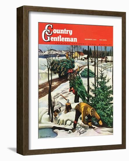 "Harvesting Christmas Trees," Country Gentleman Cover, December 1, 1942-Francis Chase-Framed Giclee Print