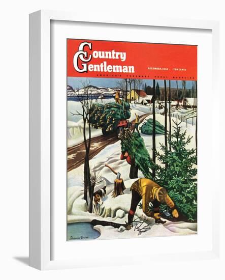 "Harvesting Christmas Trees," Country Gentleman Cover, December 1, 1942-Francis Chase-Framed Giclee Print