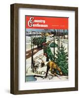 "Harvesting Christmas Trees," Country Gentleman Cover, December 1, 1942-Francis Chase-Framed Giclee Print