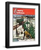 "Harvesting Christmas Trees," Country Gentleman Cover, December 1, 1942-Francis Chase-Framed Giclee Print