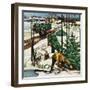 "Harvesting Christmas Trees,"December 1, 1942-Francis Chase-Framed Giclee Print