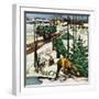 "Harvesting Christmas Trees,"December 1, 1942-Francis Chase-Framed Giclee Print