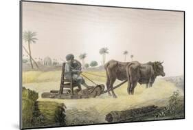 Harvesting Corn, Vol.Ii Arts and Trades of Description of Egypt, Pub., 1822-Nicolas Jacques Conte-Mounted Giclee Print
