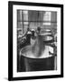 Harvesting Curd from the Whey, and Lifting Curd Out of Copper Kettles-null-Framed Photographic Print