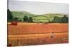 Harvesting in the Cotswolds-Maggie Rowe-Stretched Canvas