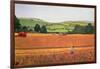 Harvesting in the Cotswolds-Maggie Rowe-Framed Giclee Print