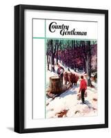 "Harvesting Maple Sap," Country Gentleman Cover, March 1, 1940-B. Summers-Framed Giclee Print