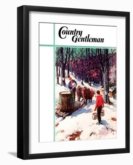 "Harvesting Maple Sap," Country Gentleman Cover, March 1, 1940-B. Summers-Framed Giclee Print