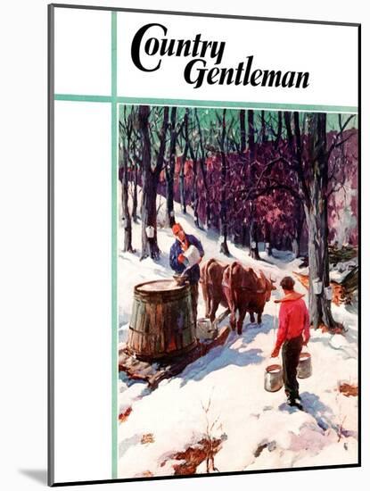 "Harvesting Maple Sap," Country Gentleman Cover, March 1, 1940-B. Summers-Mounted Giclee Print