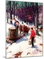 "Harvesting Maple Sap,"March 1, 1940-B. Summers-Mounted Giclee Print