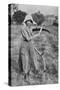 Harvesting - Member of the Leicester Women's Volunteer Reserve Helping a Farmer-English Photographer-Stretched Canvas