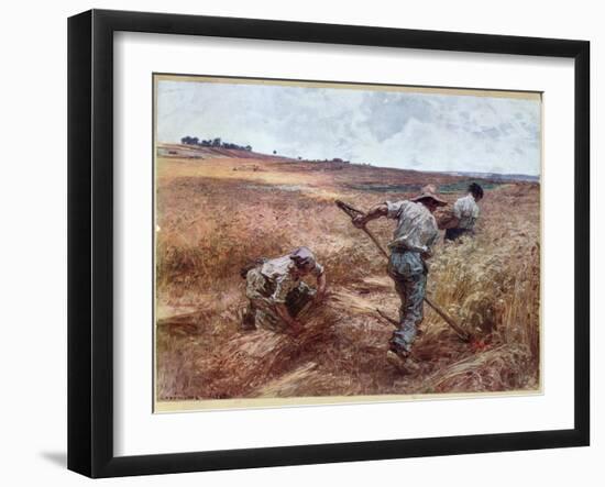 Harvesting Scene, 1897-Léon Augustin L'hermitte-Framed Giclee Print