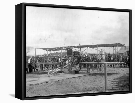 Harvey Crawford and Biplane at Tacoma (September 28, 1912)-Marvin Boland-Framed Stretched Canvas