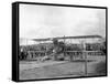 Harvey Crawford and Biplane at Tacoma (September 28, 1912)-Marvin Boland-Framed Stretched Canvas