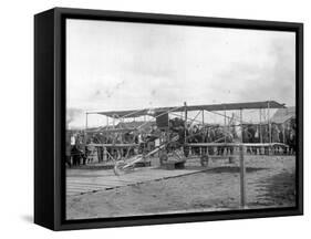 Harvey Crawford and Biplane at Tacoma (September 28, 1912)-Marvin Boland-Framed Stretched Canvas