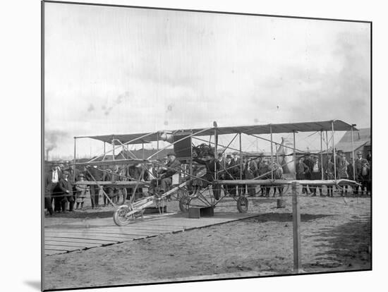 Harvey Crawford and Biplane at Tacoma (September 28, 1912)-Marvin Boland-Mounted Giclee Print