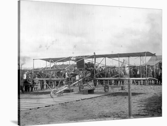 Harvey Crawford and Biplane at Tacoma (September 28, 1912)-Marvin Boland-Stretched Canvas