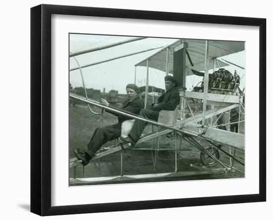 Harvey Crawford in Biplane, 1912-Marvin Boland-Framed Giclee Print