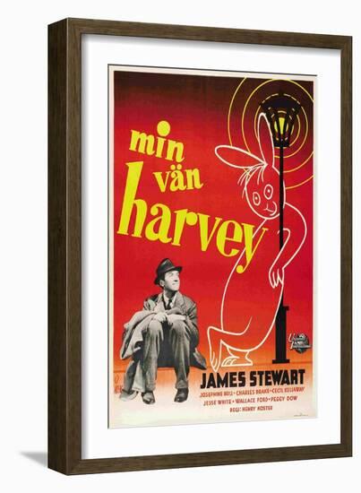 Harvey, James Stewart, Swedish Poster Art, 1950-null-Framed Art Print