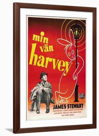 Harvey, James Stewart, Swedish Poster Art, 1950-null-Framed Art Print