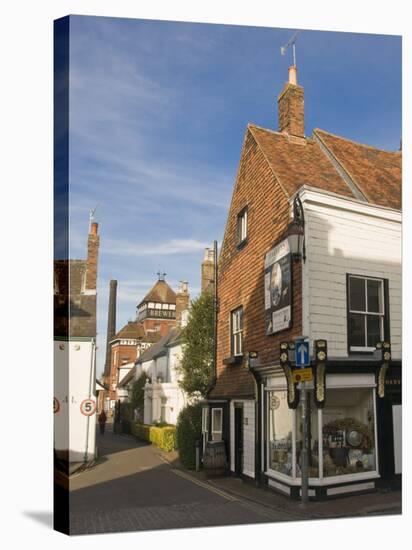 Harvey's Brewery Shop on Cliffe High Street, with the Brewery Behind, Lewes, East Sussex-Hazel Stuart-Stretched Canvas