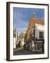 Harvey's Brewery Shop on Cliffe High Street, with the Brewery Behind, Lewes, East Sussex-Hazel Stuart-Framed Photographic Print