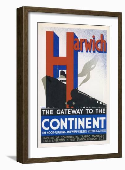 Harwich the Gateway to the Continent-Frank Newbould-Framed Art Print