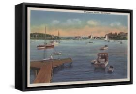 Harwichport, Cape Cod, MA - Wychmere Harbor Scene-Lantern Press-Framed Stretched Canvas