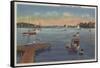 Harwichport, Cape Cod, MA - Wychmere Harbor Scene-Lantern Press-Framed Stretched Canvas