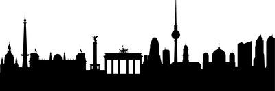 Berlin Silhouette-HAS-Vektor-Mounted Art Print