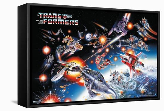 Hasbro Transformers - 1985 Key Art-Trends International-Framed Stretched Canvas