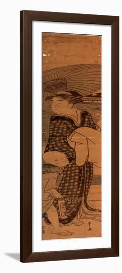 Hashi No Ue No Bijin to Kodomo-Hosoda Eishi-Framed Premium Giclee Print