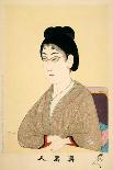 Print of Woman Wearing Wire Spectacles-Hashimoto Chikanobu-Giclee Print