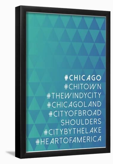 Hashtag City Chicago-null-Framed Poster