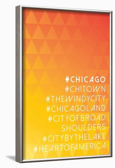 Hashtag City Chicago-null-Framed Poster