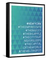 Hashtag City New York-null-Framed Stretched Canvas