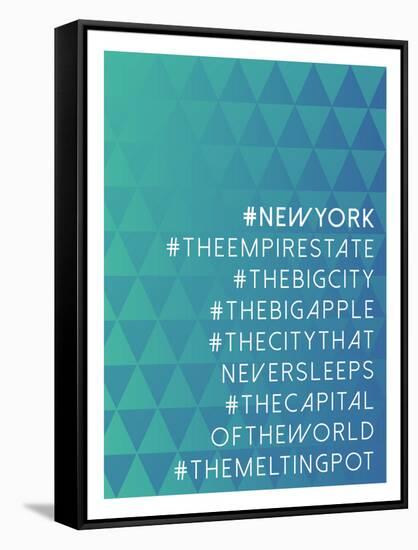 Hashtag City New York-null-Framed Stretched Canvas