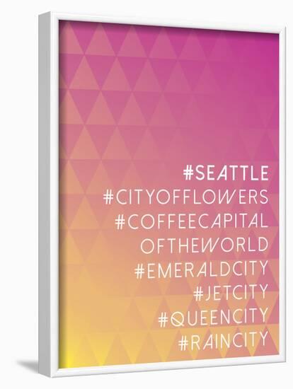 Hashtag City Seattle-null-Framed Poster