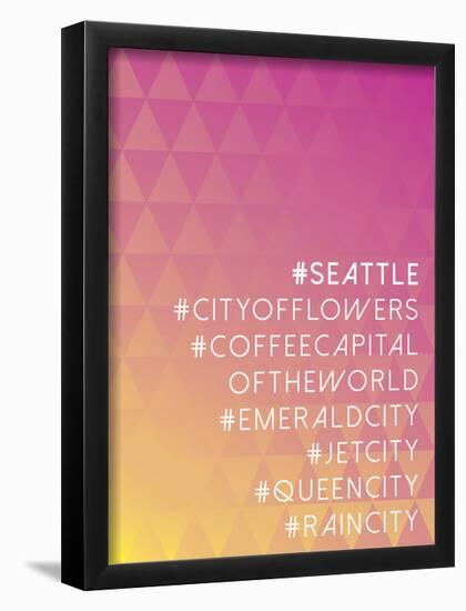 Hashtag City Seattle-null-Framed Poster