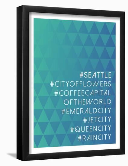 Hashtag City Seattle-null-Framed Poster