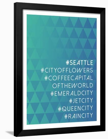 Hashtag City Seattle-null-Framed Poster