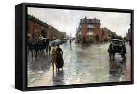 Hassam: Rainy Boston, 1885-Childe Hassam-Framed Stretched Canvas
