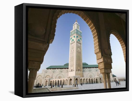 Hassan II Mosque, Casablanca, Morocco-Walter Bibikow-Framed Stretched Canvas