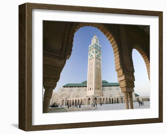 Hassan II Mosque, Casablanca, Morocco-Walter Bibikow-Framed Photographic Print