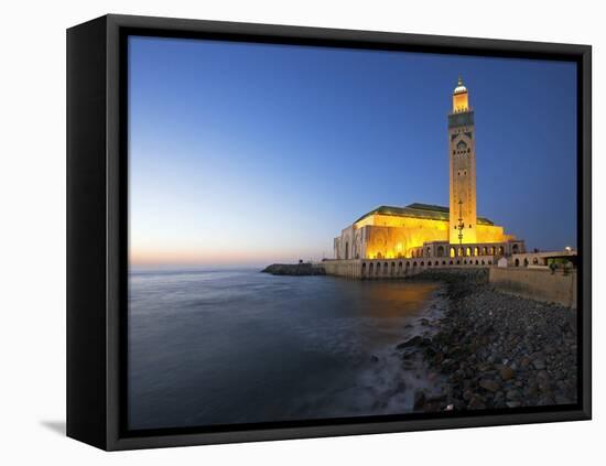 Hassan Ii Mosque in Casablanca, the Third Largest in World after Those at Mecca and Medina, Morocco-Julian Love-Framed Stretched Canvas