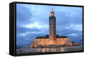Hassan Ii Mosque in Casablanca-p.lange-Framed Stretched Canvas
